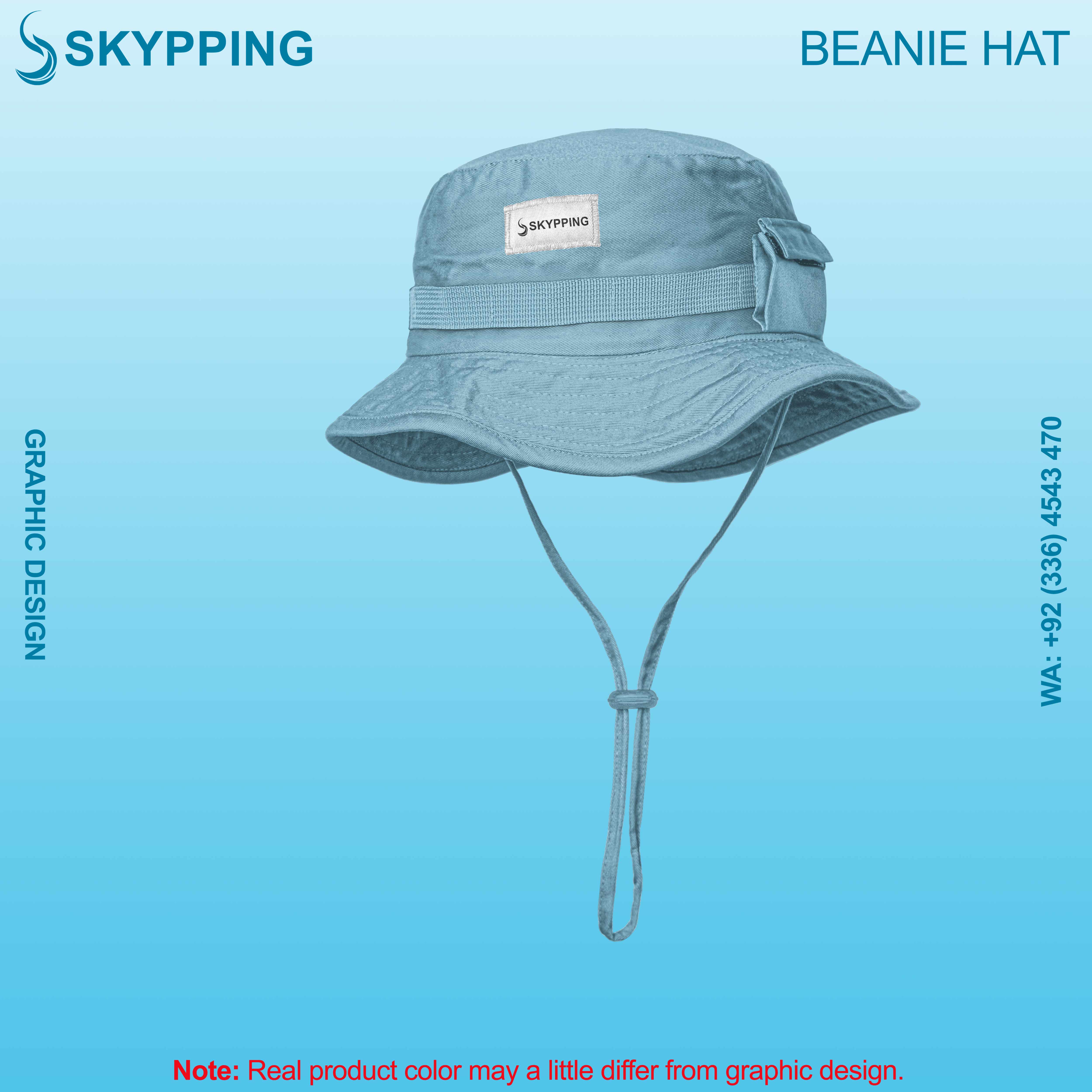 Boonie Hat - Bucket Hat with strip and a side pocket